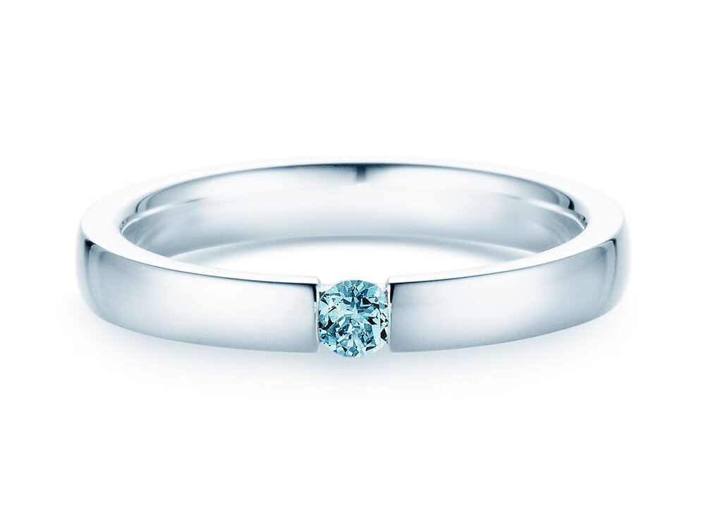 Farbsteinring Infinity Colour in 18K Weißgold mit Blautopas 0,05ct