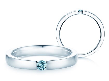 Farbsteinring Infinity Colour in Silber 925/- mit Blautopas 0,05ct