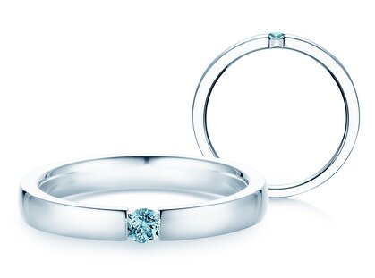 Farbsteinring Infinity Colour in 14K Weißgold mit Blautopas 0,05ct