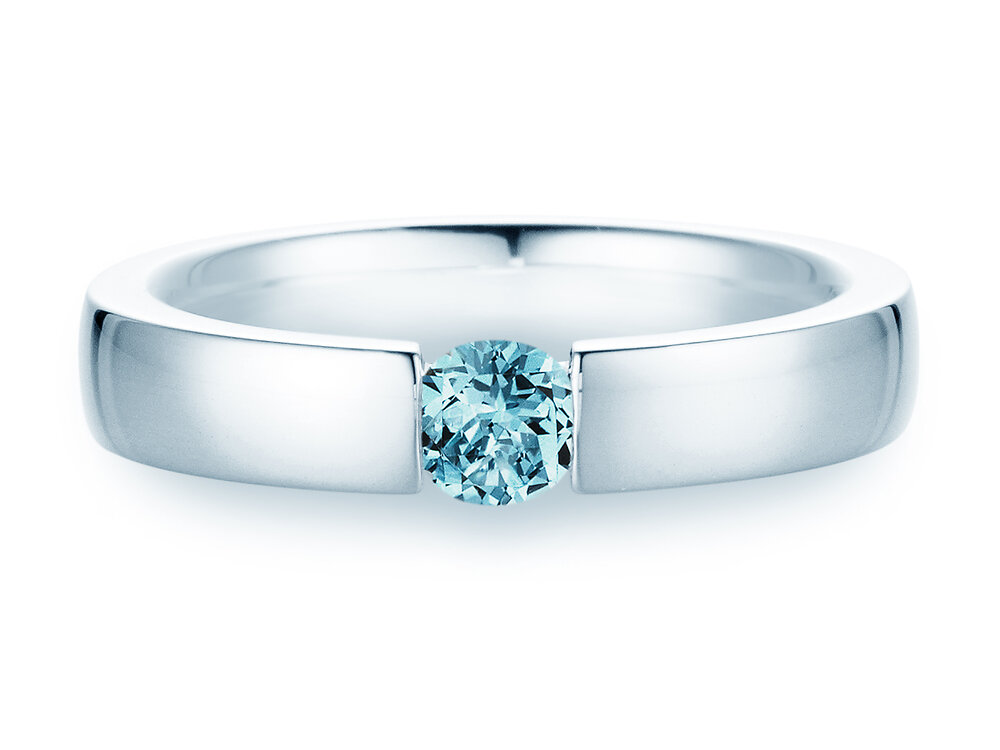Farbsteinring Infinity Colour in 18K Weißgold mit Blautopas 0,50ct
