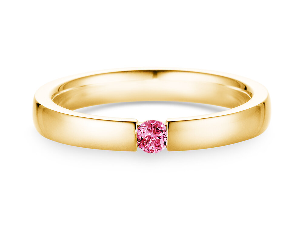 Farbsteinring Infinity Colour in 18K Gelbgold mit Pinker Turmalin 0,10ct