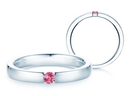 Farbsteinring Infinity Colour in 14K Weißgold mit Pinker Turmalin 0,05ct