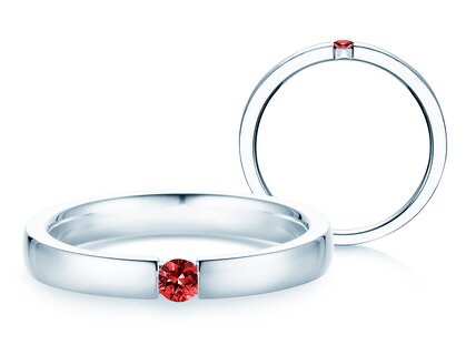 Farbsteinring Infinity Colour in 14K Weißgold mit Rubin 0,03ct