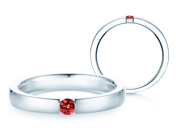 Farbsteinring Infinity Colour in Silber 925/- mit Rubin 0,03ct