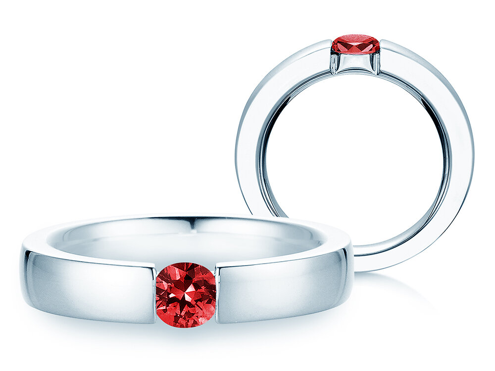 Farbsteinring Infinity Colour in Platin 950/- mit Rubin 0,50ct