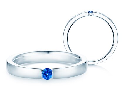 Farbsteinring Infinity Colour in 14K Weißgold mit Saphir 0,03ct