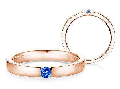 Farbsteinring Infinity Colour in 9K Roségold mit Saphir 0,05ct