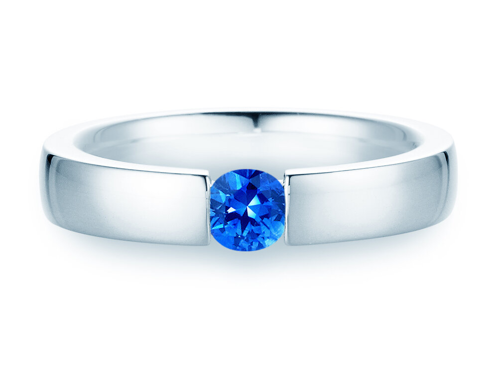 Farbsteinring Infinity Colour in Platin 950/- mit Saphir 0,50ct