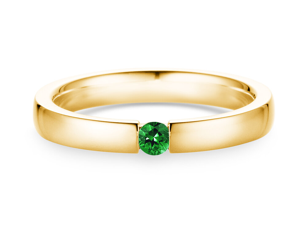 Farbsteinring Infinity Colour in 9K Gelbgold mit Smaragd 0,10ct