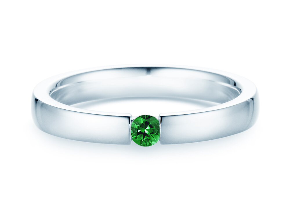 Farbsteinring Infinity Colour in Silber 925/- mit Smaragd 0,05ct