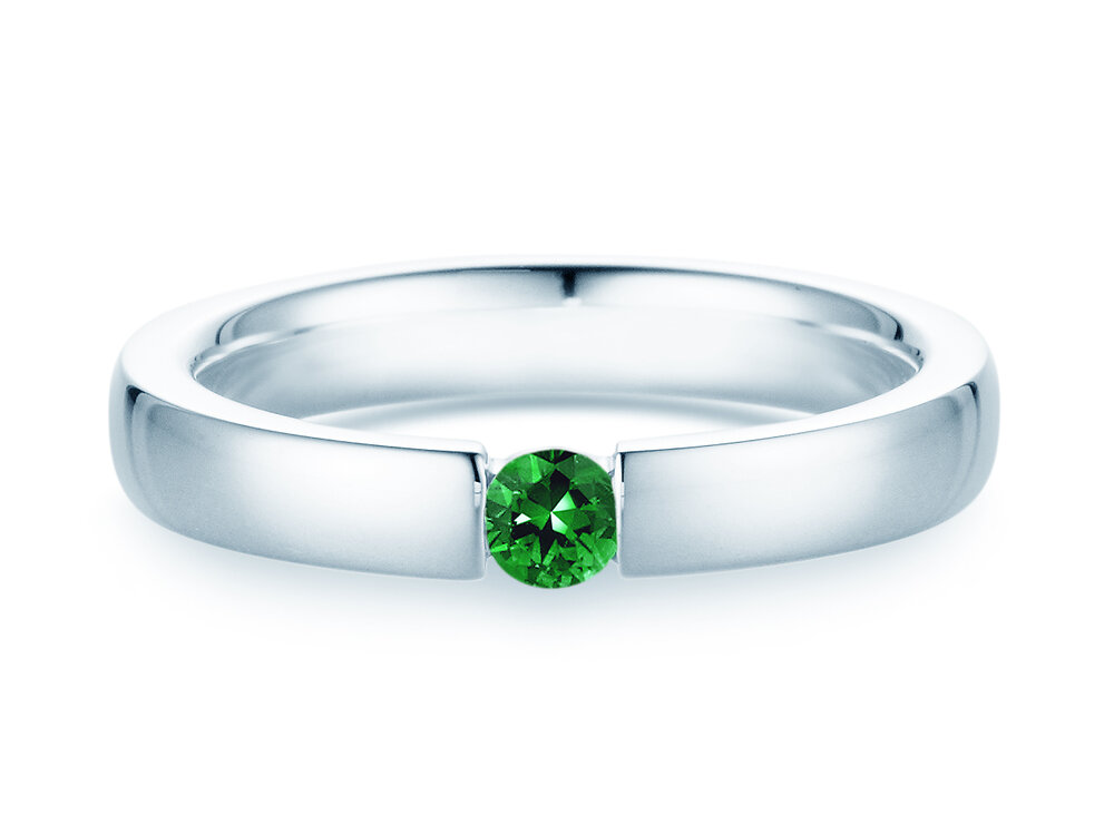 Farbsteinring Infinity Colour in Silber 925/- mit Smaragd 0,15ct