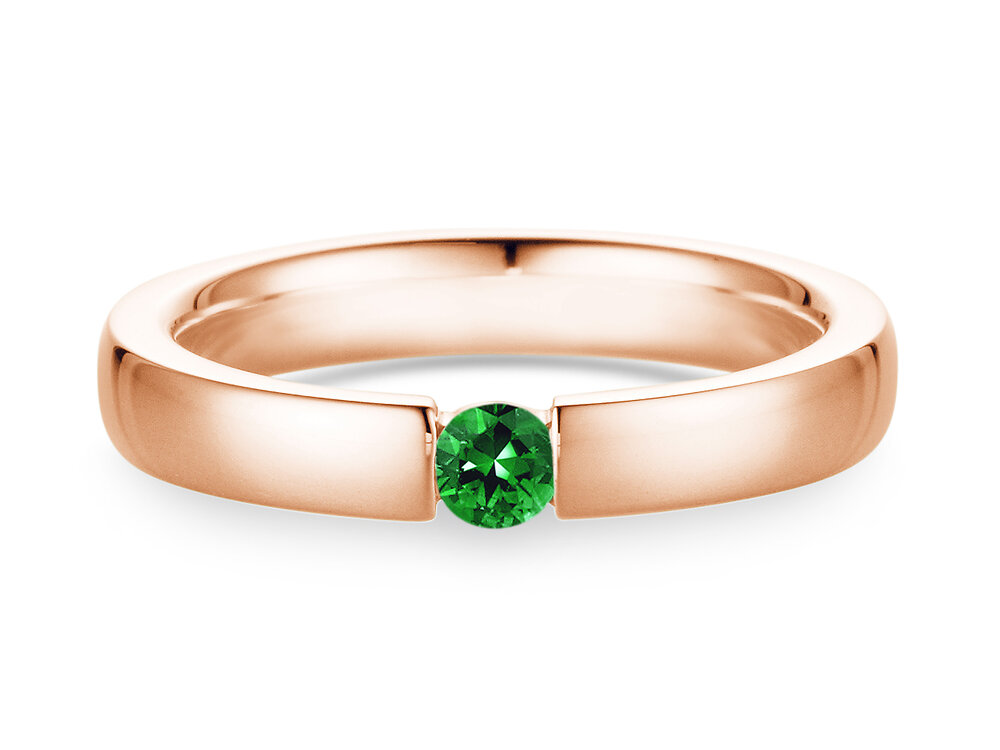Farbsteinring Infinity Colour in 14K Roségold mit Smaragd 0,15ct
