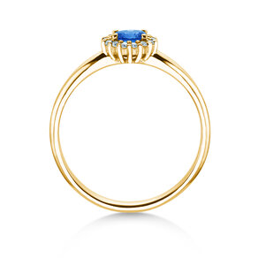 Farbsteinring Jolie Cross in 9K Gelbgold mit Saphir 0,25ct und Diamanten 0,06ct