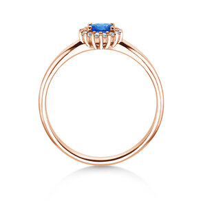 Farbsteinring Jolie Cross in 9K Roségold mit Saphir 0,25ct und Diamanten 0,06ct