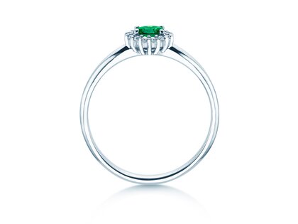 Farbsteinring Jolie Cross in Platin