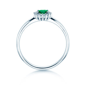 Farbsteinring Jolie Cross in Platin
