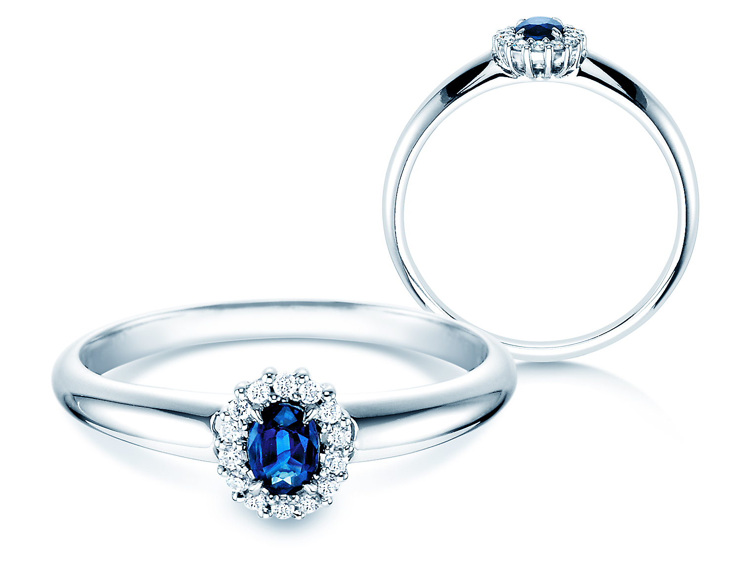 Farbsteinring Jolie in Platin