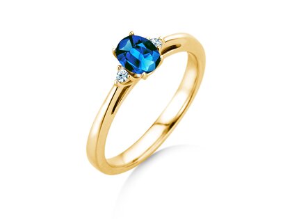 Farbsteinring Life in 9K Gelbgold mit Saphir 0,25ct und Diamanten 0,03ct
