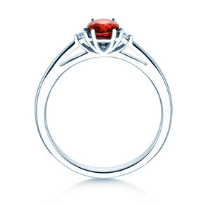Farbsteinring Life in 14K Weißgold mit Rubin 0,25ct und Diamanten 0,03ct