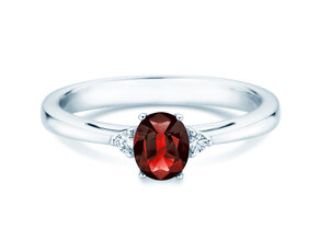 Farbsteinring Life in 14K Weißgold mit Rubin 0,25ct und Diamanten 0,03ct
