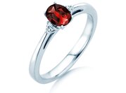 Farbsteinring Life in 9K Weißgold mit Rubin 0,25ct und Diamanten 0,03ct