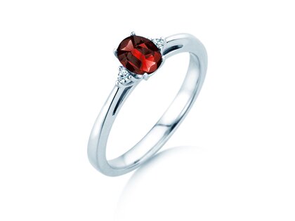 Farbsteinring Life in 14K Weißgold mit Rubin 0,25ct und Diamanten 0,03ct