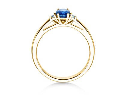 Farbsteinring Life in 9K Gelbgold mit Saphir 0,25ct und Diamanten 0,03ct