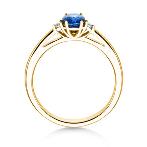 Farbsteinring Life in 9K Gelbgold mit Saphir 0,25ct und Diamanten 0,03ct