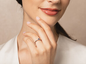 Farbsteinring Life in 9K Gelbgold mit Saphir 0,25ct und Diamanten 0,03ct