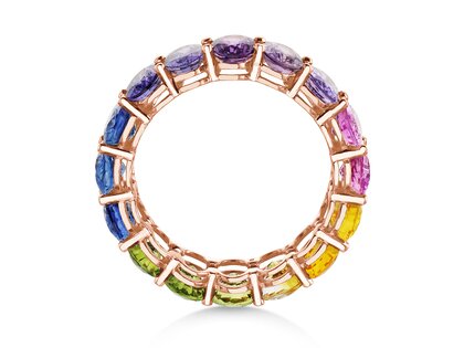 Farbsteinring Rainbow Oval