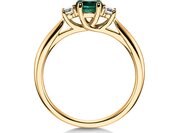 Farbsteinring Shining Emerald in 14K Gelbgold mit Smaragd 0,25ct und Diamanten 0,15ct