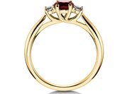 Farbsteinring Shining Ruby in 14K Gelbgold mit Rubin 0,25ct und Diamanten 0,15ct