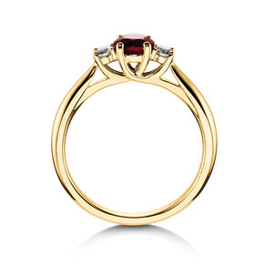 Farbsteinring Shining Ruby in 14K Gelbgold mit Rubin 0,25ct und Diamanten 0,15ct