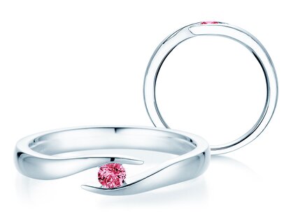 Farbsteinring Twist Colour in Silber 925/- mit Pinker Turmalin 0,05ct