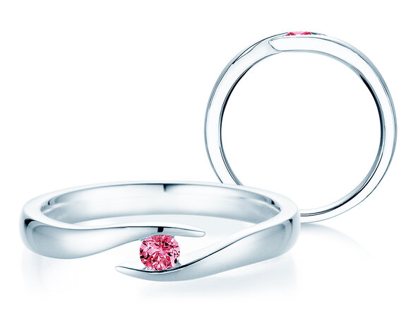 Farbsteinring Twist Colour in Silber 925/- mit Pinker Turmalin 0,05ct