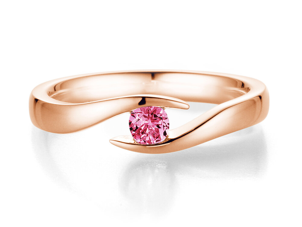 Farbsteinring Twist Colour in 18K Roségold mit Pinker Turmalin 0,15ct