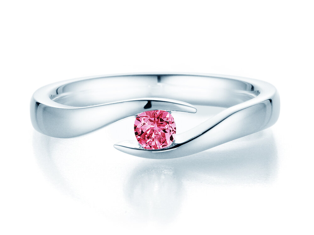 Farbsteinring Twist Colour in Silber 925/- mit Pinker Turmalin 0,15ct