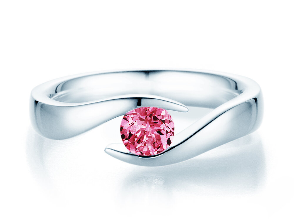 Farbsteinring Twist Colour in 9K Weißgold mit Pinker Turmalin 0,50ct