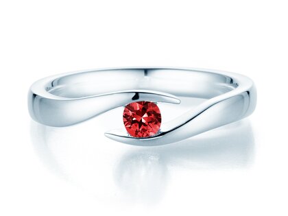 Farbsteinring Twist Colour in 14K Weißgold mit Rubin 0,25ct