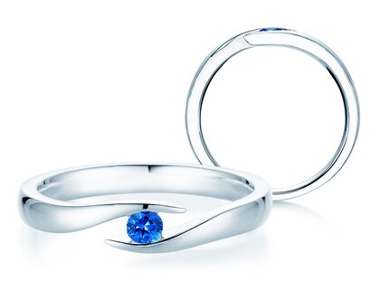 Farbsteinring Twist Colour in 14K Weißgold mit Saphir 0,05ct