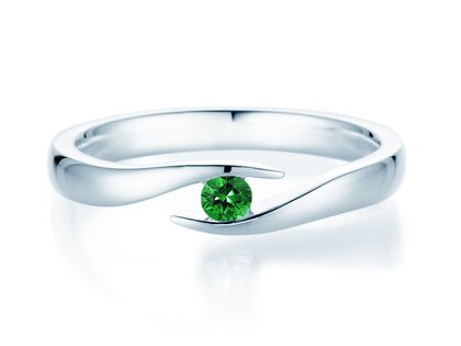 Farbsteinring Twist Colour in Silber 925/- mit Smaragd 0,05ct