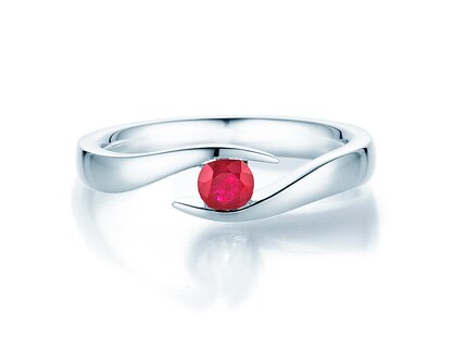 Farbsteinring Twist Colour in 14K Weißgold mit Rubin 0,25ct