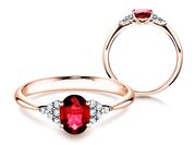 Farbsteinring Vivid in Roségold