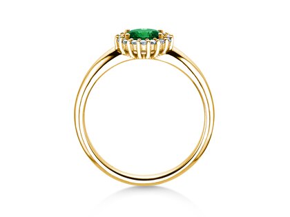 Farbsteinring Windsor Cross in Gelbgold