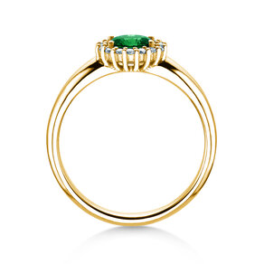 Farbsteinring Windsor Cross in Gelbgold
