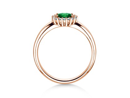 Farbsteinring Windsor Cross in Roségold