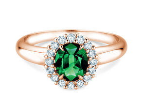 Farbsteinring Windsor Royal in Roségold