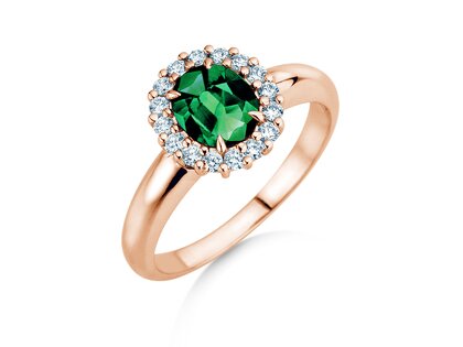 Farbsteinring Windsor Royal in Roségold