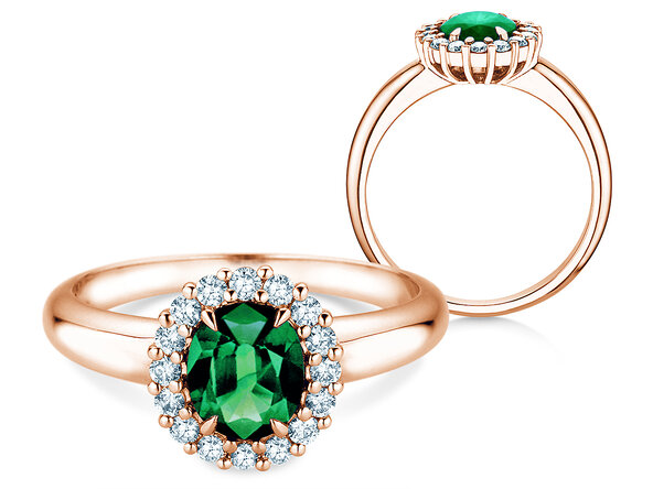 Farbsteinring Windsor Royal in Roségold