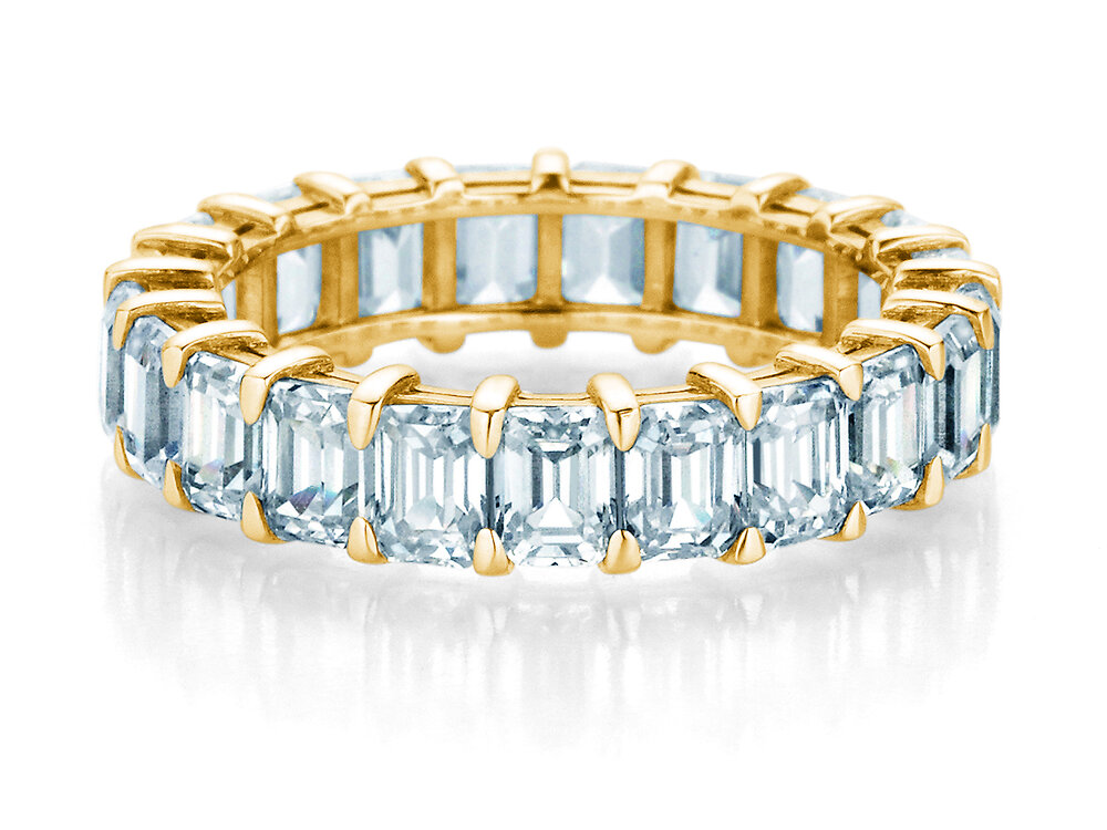 Ring Emerald Cut Eternity in 18K Gelbgold mit Labordiamanten 2,00ct E/VS
